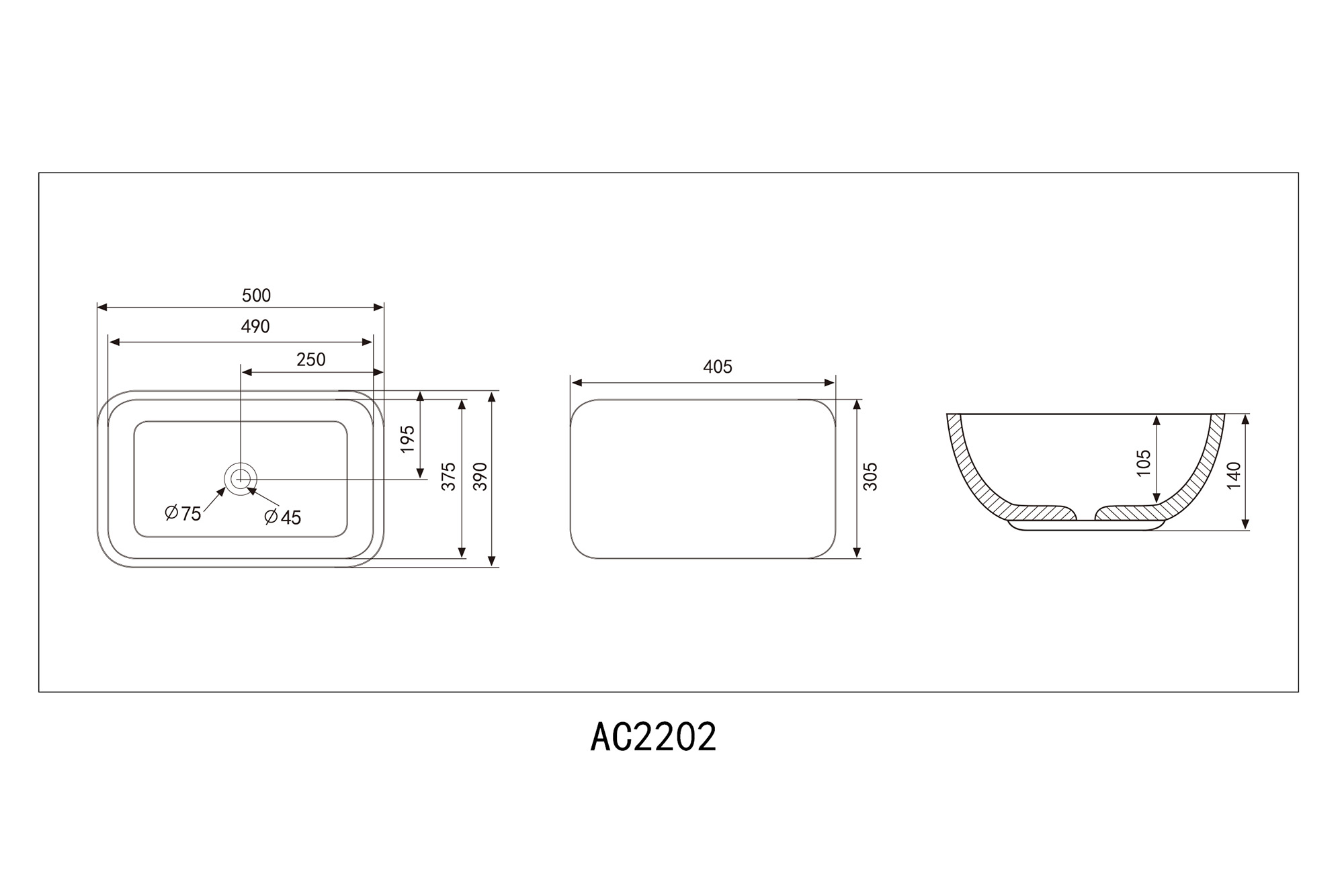 �������� ��������� ABBER Rechteck AC2202MG ����� �������