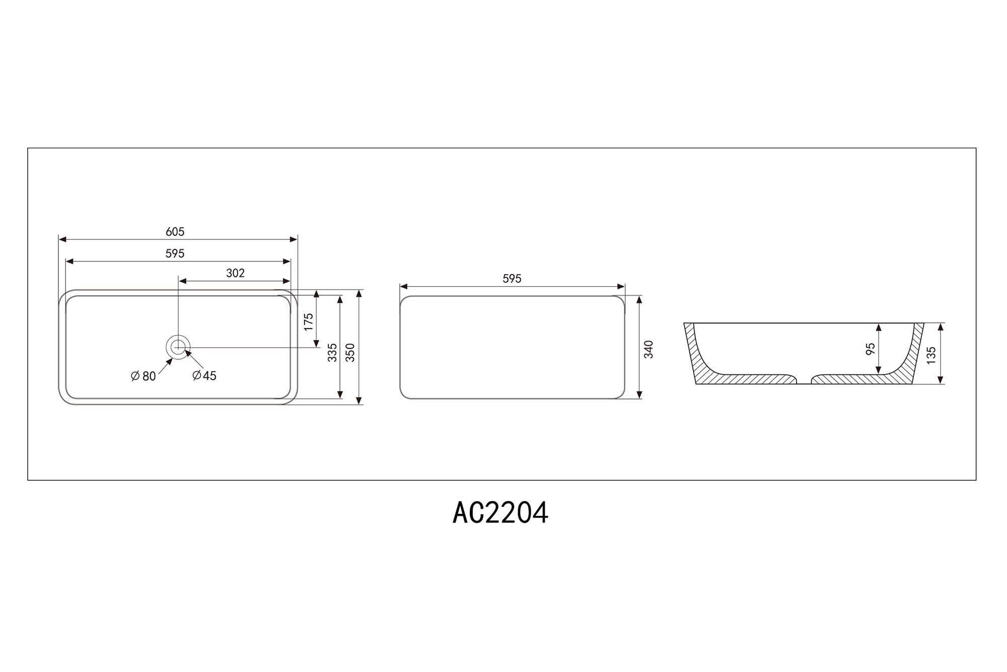 �������� ��������� ABBER Rechteck AC2204MB ������ �������